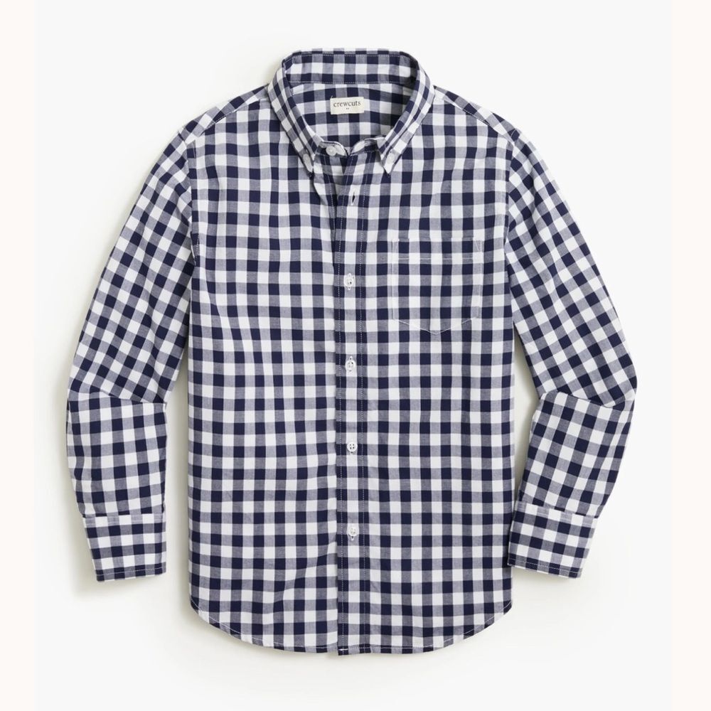 Crewcuts Kids' long-sleeve flex patterned washed shirt • size 6-7 • J6085